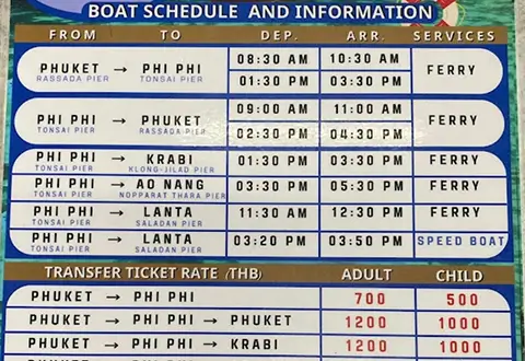 ตารางเรือไปเกาะพีพี จากภูเก็ต